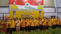 Ratusan Personil AMPG Lampung Gelar Apel Siaga di Musda Golkar Bandar Lampung