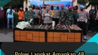 Polres Langkat Amankan 48 Preman Bawa Senjata Tajam