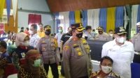 Kapolres Beserta Bupati Batu Bara  Tinjau Pelaksanaan Vaksin Massal Guru dan Lansia