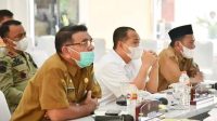 Bupati Batu Bara Hadiri Rapat Koordinasi Penanganan Covid-19 Secara Virtual Dengan Gubernur