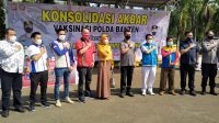 POLDA BANTEN BERSAMA SERIKAT PEKERJA SE KABUPATEN SERANG GELAR VAKSINASI BAGI PARA PEKERJA.