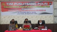 Tim Puslitbang Polri Laksanakan Evaluasi Penggelaran Aplikasi di Lingkungan POLRI Guna menerapkan Tekhnologi dan Informasi Era Police 4.0.di Polres Batu Bara.
