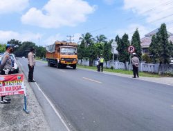 Polres Batu Bara Laksanakan Kegiatan Penyekatan dan Operasi Yustisi di Depan Kantor Dishub.