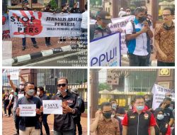 STOP Kriminalisasi Wartawan, LQ Indonesia Lawfirm dan Ratusan Wartawan Gelar Aksi Didepan Mabes Polri