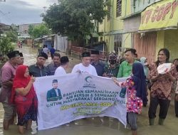 Banjir Sergai, PD Al-Jamiatul Washliyah Batu Bara Bantu Ratusan Paket Sembako Ke Warga Sergai.