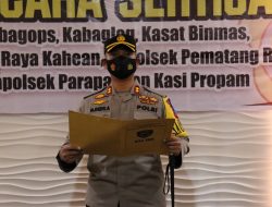 KAPOLRES SIMALUNGUN PIMPIN SERAH TERIMA JABATAN TUJUH JABATAN UTAMA.