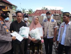 Kapolres Batu Bara Bersama KSJ Berikan Bantuan Korban Kebakaran di Tanjung Tiram.