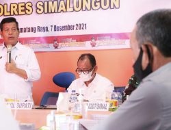 Rakor lintas sektoral Ops Lilin Toba 2021 Polres Simalungun, Bupati : Pemkab Simalungun sangat mendukung.