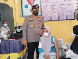 Kapolres Batu Bara Cek Pelaksanaan Vaksinasi di Desa Mangkai Baru dan Tanah Tinggi.