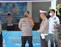 Kapolres Batu Bara Cek Pospam Pengamanan Jelang Nataru Dalam Rangka Operasi Lilin Toba 2021.