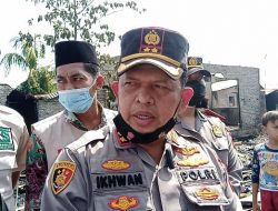 Kapolres Batu Bara Kunjungi dan Beri Bantuan Korban Kebakaran Di Tanjung Tiram.