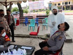 Personil Polres Batu Bara Laksanakan Test Swab Antigen.