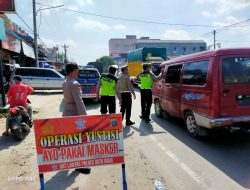 Polres Batu Bara Laksanakan Ops Yustisi di Pasar Kebun Kopi.