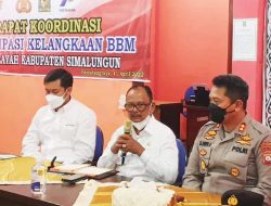 Dalam rangka mengantisipasi kelangkaan BBM, Wakil Bupati Simalungun, Kapolres dan PT Pertamina Gelar Rakor.