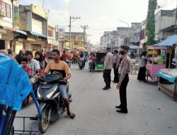 Sat Samapta Polres Batu Bara Kawal Kegiatan Masyarakat di Pasar Tumpah.
