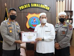 KAPOLRES SIMALUNGUN TERIMA SAFARI KAMTIBMAS POLDA SUMUT DALAM RANGKA CERAMAH AGAMA PEDULI KAMTIBMAS.