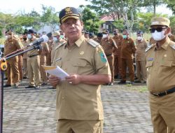 Pasca Cuti Bersama Dalam Rangka Idul Fitri 1443 H, Bupati Pimpin Apel Gabungan ASN di Lingkungan Pemkab Simalungun.