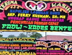 Polsek Labuhan Ruku Kebanjiran Papan Bunga Terkait Keberhasilan Ungkap Kasus Pencurian.