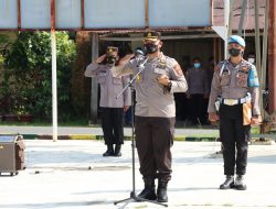 KAPOLRES SIMALUNGUN PIMPIN UPACARA KORP KENAIKAN PANGKAT REGULER DAN PENGABDIAN TMP I JULI 2022