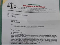Kuasa Hukum Syafriani Chaniago Awaluddin.SH & Rekan Layangkan SOMASI Kepada Isdanil Jaya