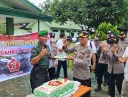 Polisi Simalungun Beri Kejutan Kepada TNI di HUT ke 77 Tahun 2022