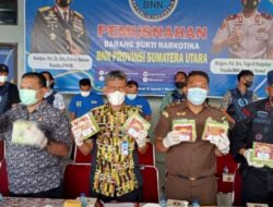 Dua Warga Asal Aceh di Ringkus BNNP Sumut, 21 Kg Barang Bukti Sabu Dimusnahkan