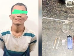 Asyik Nyabu Pria Warga Sergai Ditangkap Personil Polsek Medang Deras