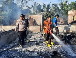 Polsek Raya Olah TKP Kebakaran 7 Unit Rumah Semi Permanen