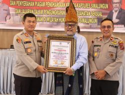 Polres Simalungun Terima Penghargaan Dari Komnas Perlindungan Anak