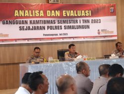 Kapolres Simalungun Pimpin Anev Gangguan Kamtibmas Semester I Tahun 2023