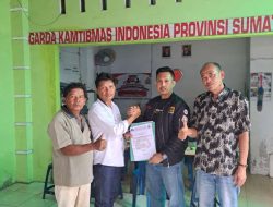 Pengurus Garda Kamtibmas Indonesia wilayah Sumut, Serahkan SK Pengurus Kabupaten Humbahas