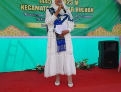 Dra.Hj.Hidayah Herlina Gusti Nasution, Ketua PD BKMT Simalungun Hadiri Maulid Nabi Muhammad Saw Di Kecamatan Bandar Huluan