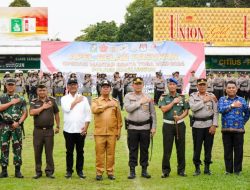 Bupati Simalungun Hadiri Apel Gelar Pasukan operasi Mantap Brata Toba 2023-2024 Polres Simalungun