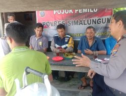 Kapolsek Perdagangan Giat Laksanakan Pojok Pemilu di Nagori Pematang Kerasaan Kecamatan Bandar