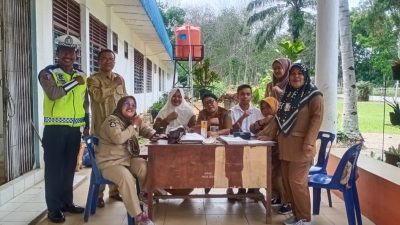 Satlantas Polres Simalungun Giat Penyuluhan Siswa di SMP-N 1 Tapian Dolok