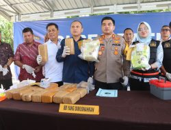 Polres Batu Bara Musnahkan 21 Kg Ganja dan 1,5 Kg Sabu