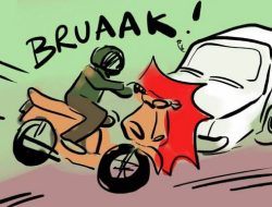 Yamaha Vixion  Kontra Innova, Pengendara Vixion Keritis Tidak Sadarkan Diri