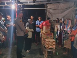 Polsek Bosar Maligas Tanggap Bencana, Salurkan Bantuan Sembako dan Nasi Bungkus untuk Warga