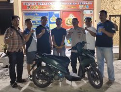 Maling Motor Tetangga Sendiri Ini Tak Sempat Kabur Dari Kepungan Tim Reskrim Polsek Gunung Malela